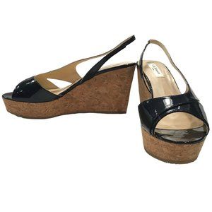 NEW LK Bennett London Patent Peep Toe Wedge 8